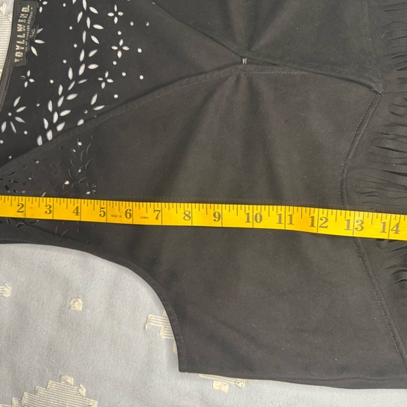 Idyllwind Black Sleeveless Fringe Top Western Style Size Medium - Picture 15 of 15